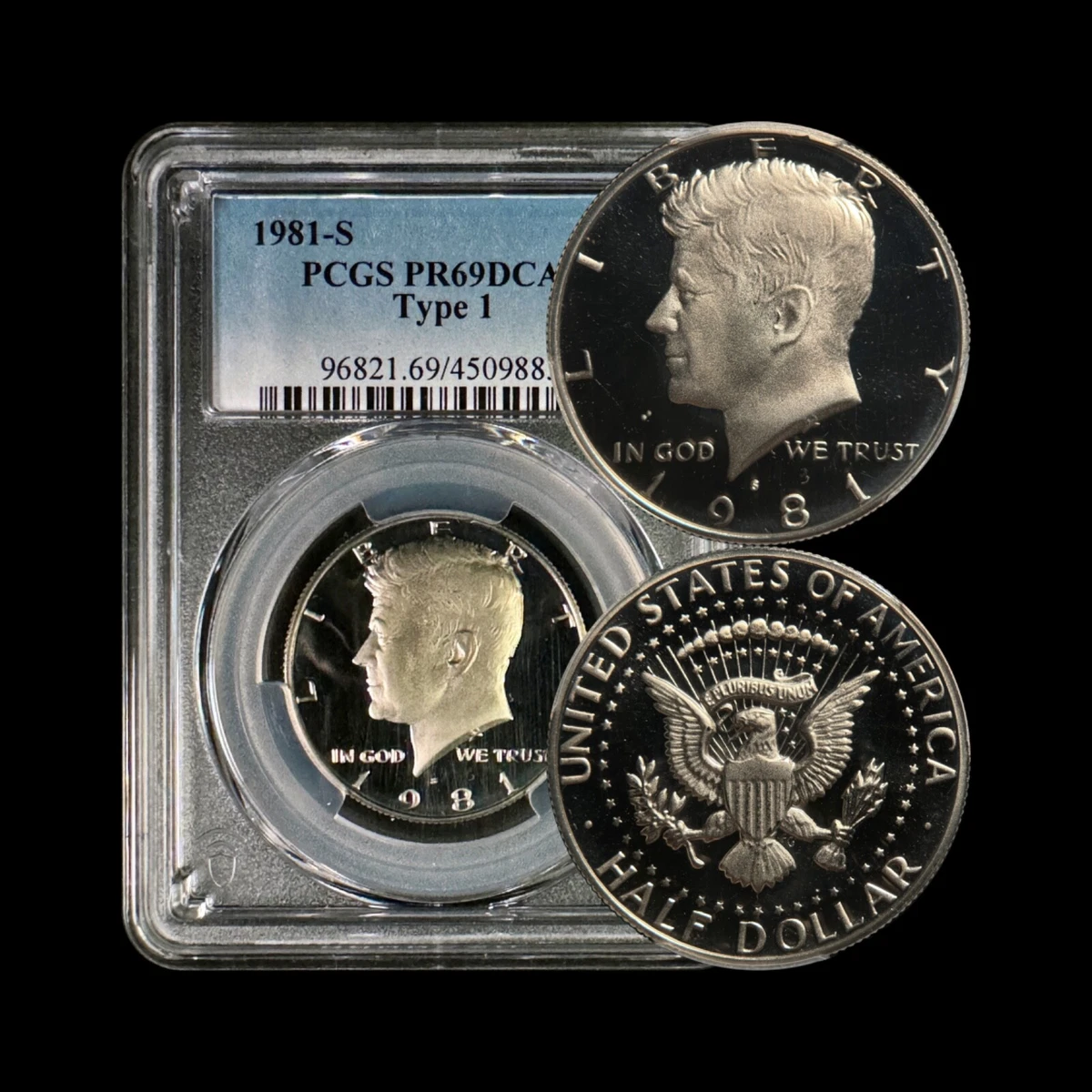 1981 PCGS Certified PR 69 Graded Kennedy US Half Dollars for sale