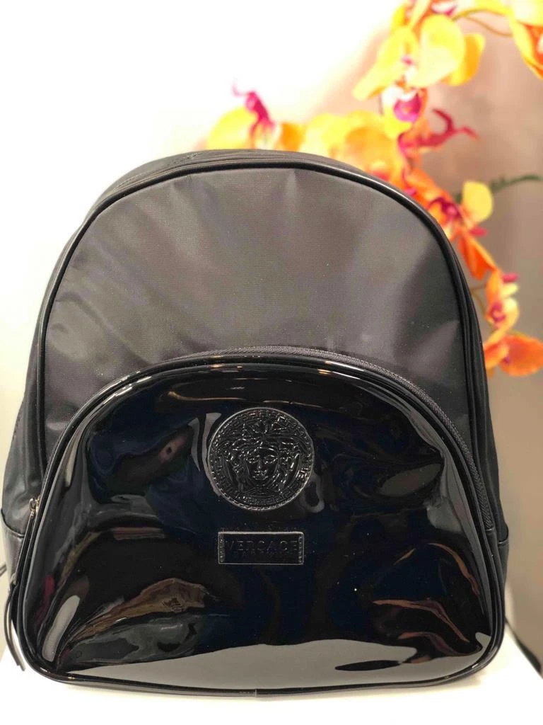 Patent leather backpack