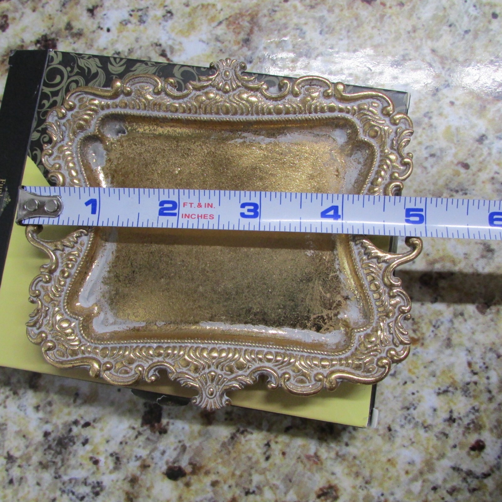 Funly mee Small Antique Trinket Dish Vintage Gold Jewelry Tray eBay