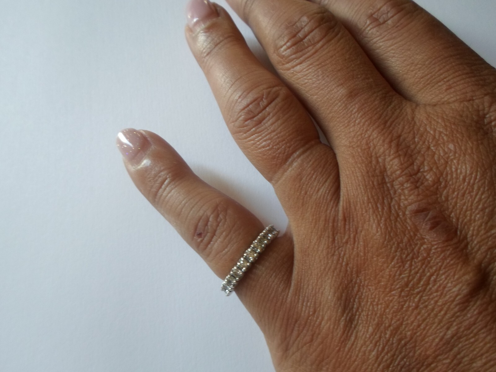 solid silver ring, full round zirconiums, size 50 - image 4