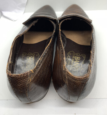 Vintage Banister Shoes Lizard Exotic Brown Mens 9.5 Loafer  display picture 3