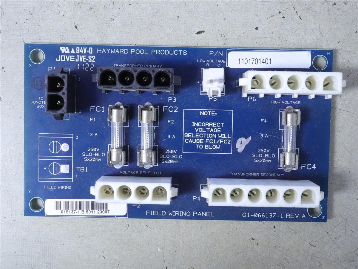 HAYWARD POOL PRODUCTS 1101701401 Field Wiring Panel Circuit