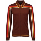 MENS RETRO 70s 80s 90s MOD KNITTED STRIPE ZIP TRACK TOP CARDIGAN Popscene MC1153