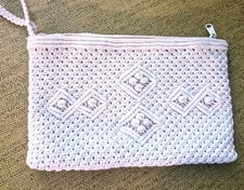 Vintage Crochet Ivory Clutch