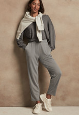 NWT BANANA REPUBLIC 70 Women's Mid-Rise Knit Slouchy Tapered Pant, Gray, Sz XS
