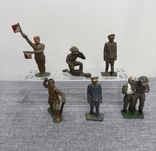 WWII Barclay-Manoil Lead Toy Soldiers Officers Phone Operator Lot Of 6