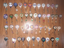 48 Lot Retractable Badge Reels Easter, St Patrick's Day, Nursing, And More