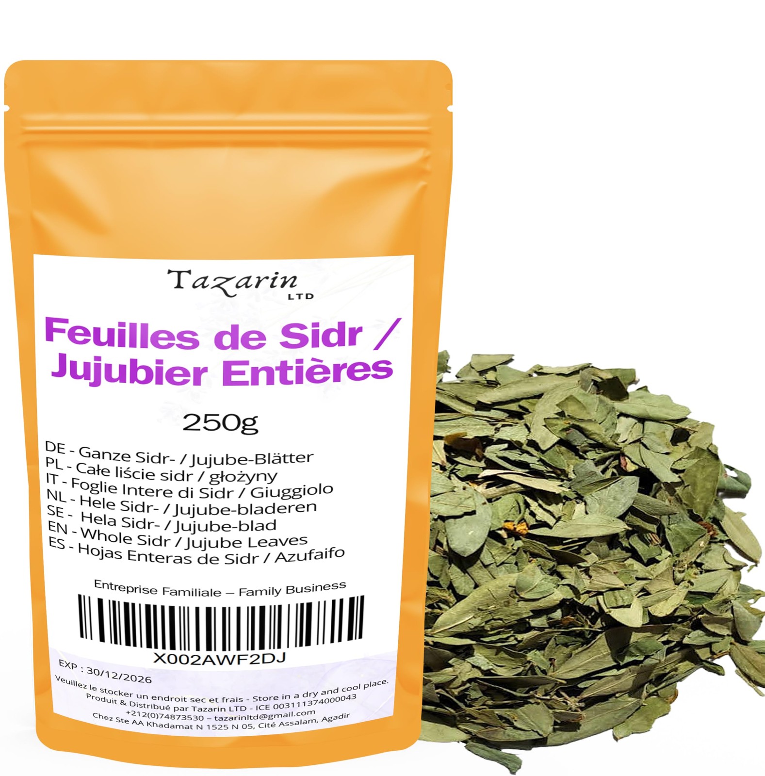 Feuille de sidr séchée pour masque de cheveux maison et soin bio 250g