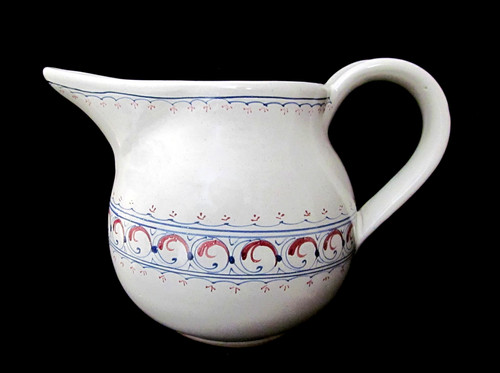 Italy Majolica Pitcher Hand Painted by Franco Mari Deruta Italy 6" x 9" 32 oz