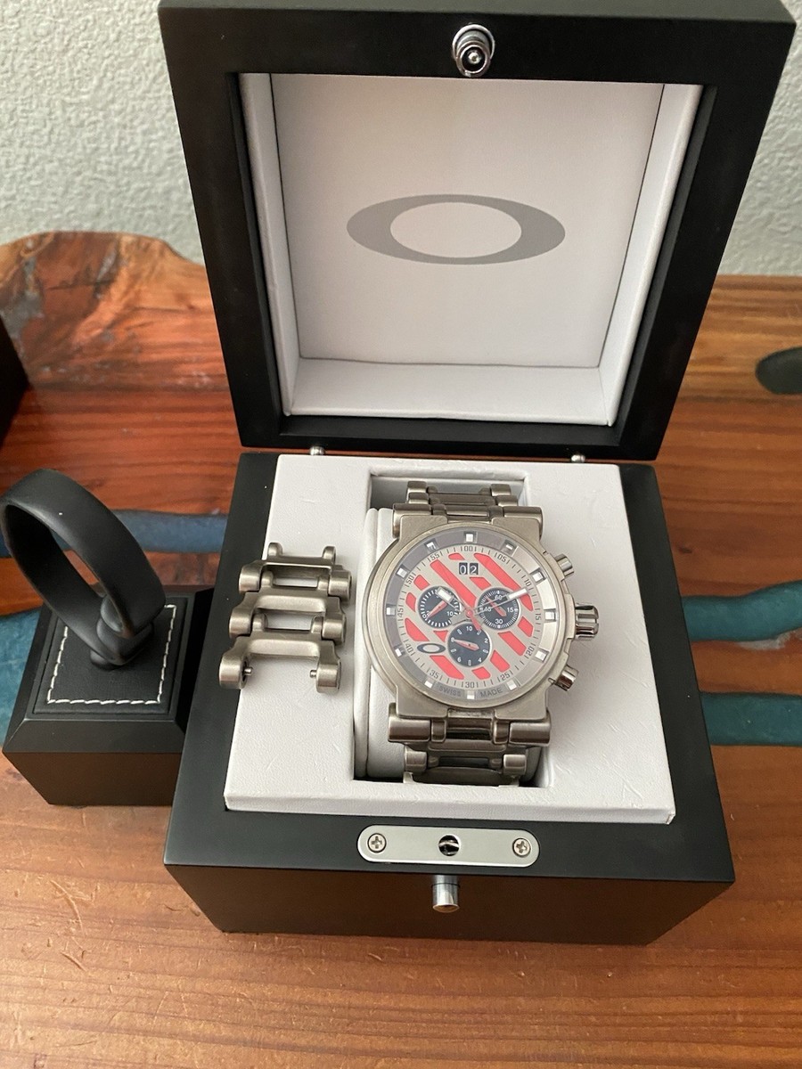 Oakley Hollow Point Titanium Red Dial Watch | eBay