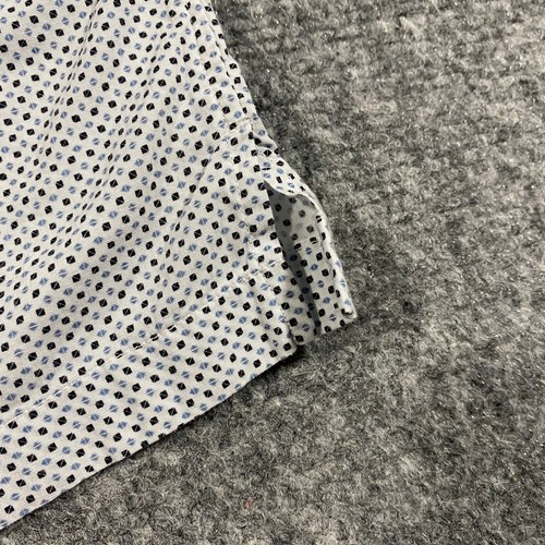 Theory Irving Short Sleeve Button Up Shirt Adult Medium White Blue Reverse Arrow - Picture 4 of 14