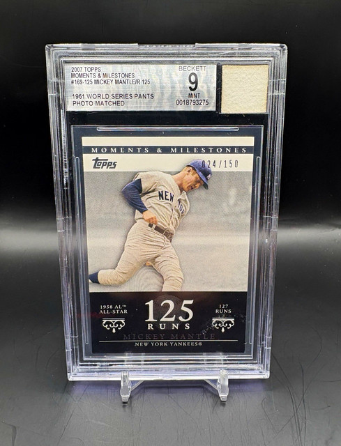 1961 Mickey Mantle World Series Pants Moments & Milestones 125 Runs /150 (BGS 9)