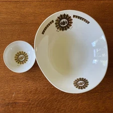 MCM Georges Briard Chip and Dip Bowl Set Vintage 1960s Regalia Design Modernist