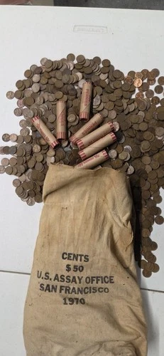 Wheat Cent Roll Mixed Dates 1909–1958 - Unsearched Coin Roll