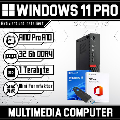 Mini Multimedia PC Windows 11 | AMD Pro A10 | 32GB RAM | 1 Terabyte SSD