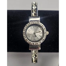 Vintage by HUGO Women's Crystal Silver Cuff Analog WristWATCH DIY Craft Project