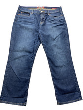 Lucky Brand Women  s Cropped Jeans Blue Dark Wash Mid Rise Size 14