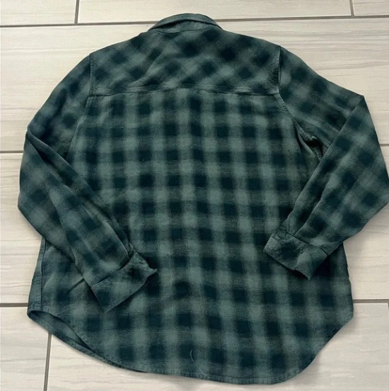 Universal Thread Button Down Flannel Forest Green… - image 2
