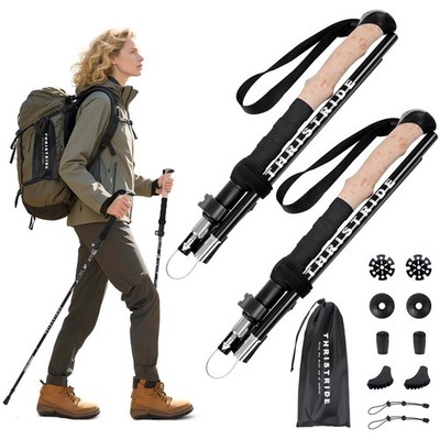 Trekking Poles Aircraft-Grade Aluminum Alloy-Strong Lightweight Collapsible W...