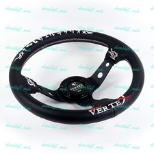 13.75 Black Deep Dish Steering Wheel 3.5 Deep 6 Bolt 3-spoke Vertxkumadori