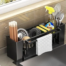 Utensil Holder, 3 Compartments Utensil Drying Rack, Dish Drainer for Kitchen ...