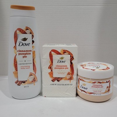3pk Dove Limited Edition Holiday Treats Cinnamon Pumpkin Pie Body Care Set