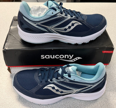 NEW Saucony Cohesion 14 Women's Size 10 Navy Light Blue Mesh Running Sneakers