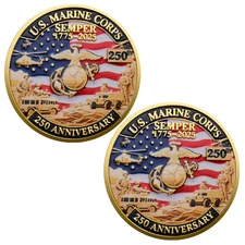 Marines 250 Anniversary Challenge Coin Military Collectable Armed Forces D 1-pc