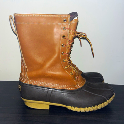 L.L. Bean Men's Duck Boot Waterproof Gore-Tex Leather/Rubber Brown 11 M