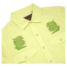 Howler Bros Mens XL Gaucho Snap Front Western Shirt Slithering Gators Yellow NWT