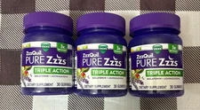 3 Pack! Vicks ZzzQuil PURE Zzzs Melatonin + Chamomile Sleep Aid 30 Gummies Each