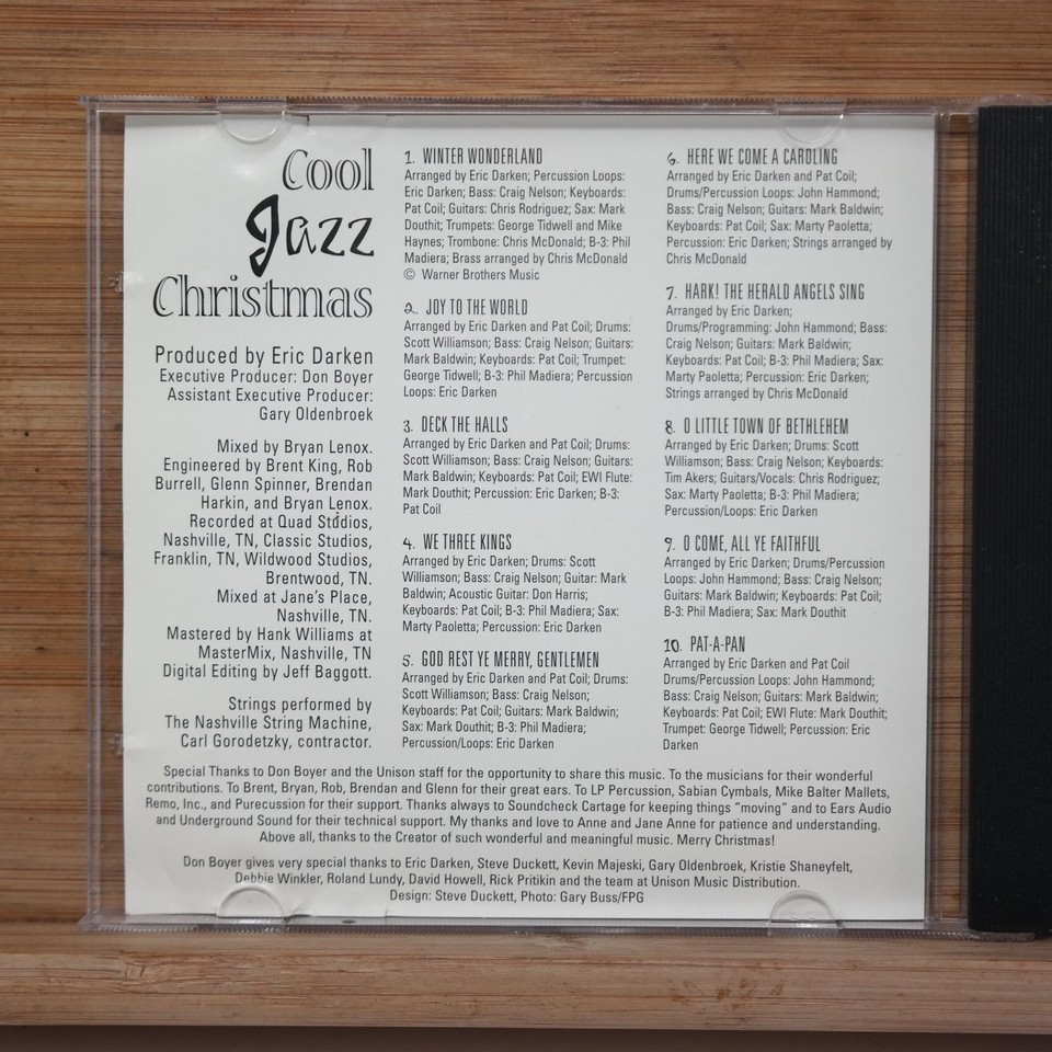 Cool Jazz Christmas CD 1997 Instrumental Holiday Jazz Unison Music | eBay