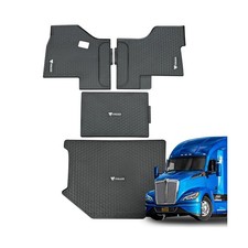 4-Piece All-Weather Rubber Floor Mats   Compatible with Kenworth T680 T880