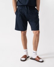 Image of BOSS Orange Authentic Mens Loungewear Shorts with Stripe and Logo - Dark Blue