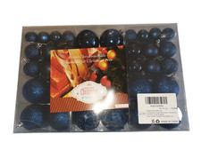 Dark Blue Christmas Baubles Set Hanging Decorations Xmas Tree 101 Pcs 2/4/6 cm