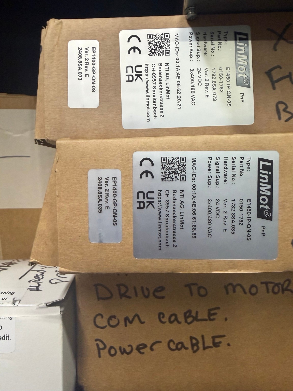 LinMot E1450-IP-QN-0S 0150-1782 EtherNet/IP Servo Drive 480V 28A NEW OPEN BOX