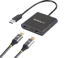 Startech USB-A 3.0 to Dual HDMI Adapter for Windows, Dual Monitor USB to 2X HDMI