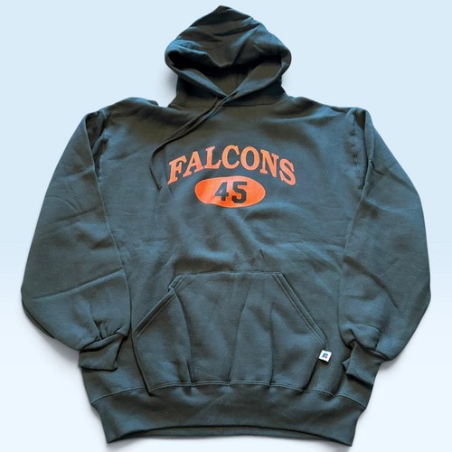 Vtg Russell Athletic Hoodie Sweatshirt Mens Large Black Falcons Fleece USA