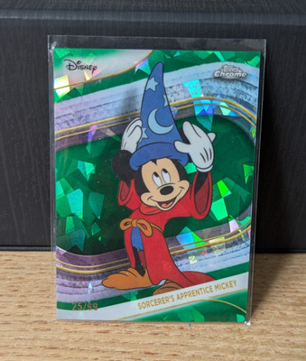 2025 Topps Chrome Disney Sapphire Sorcerer s Apprentice Mickey Mouse 25/99 green