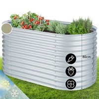 Hochbeet GemüSe Blumen KräUter Pflanzkasten Gartenbeet 1,6 M Stahlblech Silber