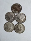 1965-1969 Kennedy Half Dollars 40% Silver  Lot Of 5 Avg. Circ.