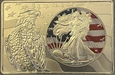 2024 W American Silver Eagle In A 2oz Silver Custom Silver Eagle Display 3oz