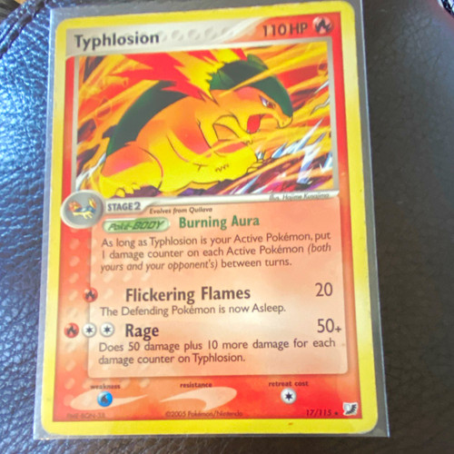 Nintendo Pokemon TCG Typhlosion Holo 17/115 Unseen Forces 2005 English