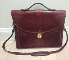 Vintage Schlesinger Full Grain Cowhide Leather Briefcase Made In USA