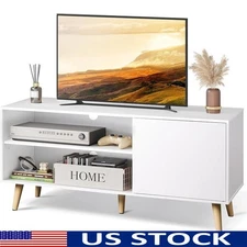 Modern TV Stand Storage Console Cable Management Entertainment Center 55 Inch US