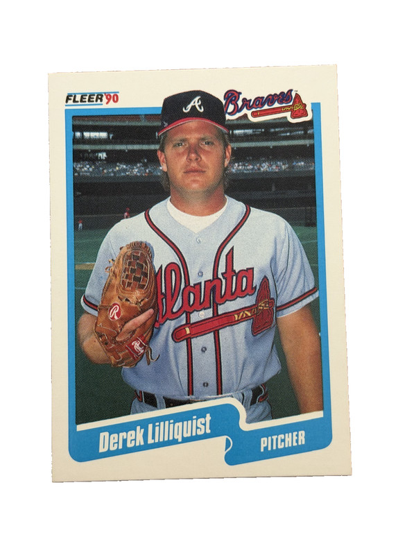Excellent: Vintage 1990 FLEER  Derek Lilliquist Atlanta Braves Trading Card