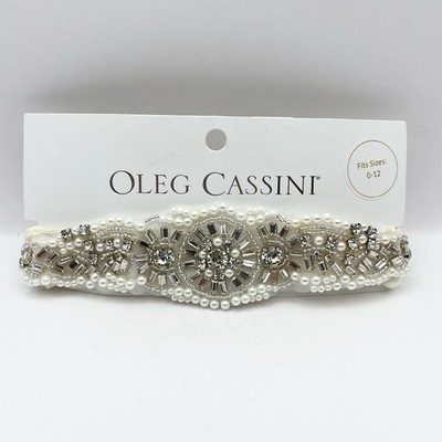 Oleg Cassini Baby Headband Girl Photography Wedding Accessory White Fancy