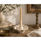Red Wing Pottery Taper Candle Holder | Ivory Scalloped Ceramic | Made in USA