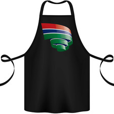 Curled Gambia Flag Gambian Day Football Cotton Apron 100% Organic