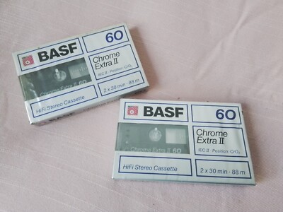 2 Stück NEU & OVP MC Kassette Cassette: BASF Chrome Extra II 60